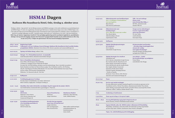 Klikk for å lese programmet for HSMAI-dagen 2012 -- og mer