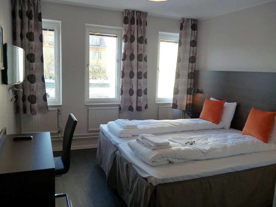 Et av rommene på First Hotel Solna. Foto fra First Hotels