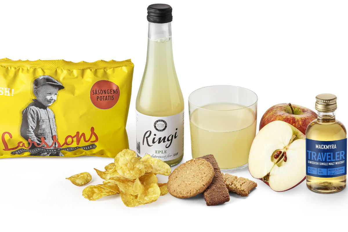 SAS' nye produkter innenfor snacks og drikke på rutene i Skandinavia og Europa. Foto fra SAS.